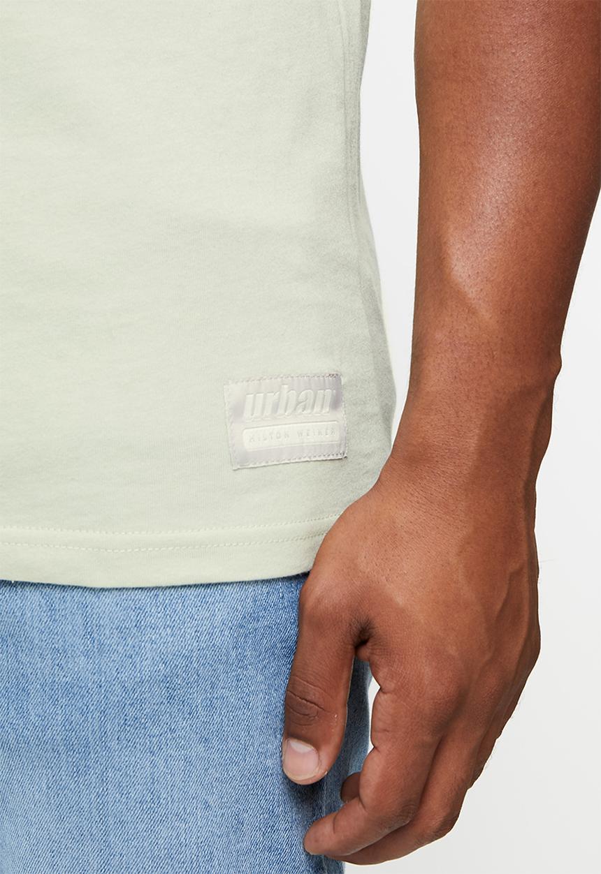 urban° - Urban oversized logo print short sleeve tee - light sage