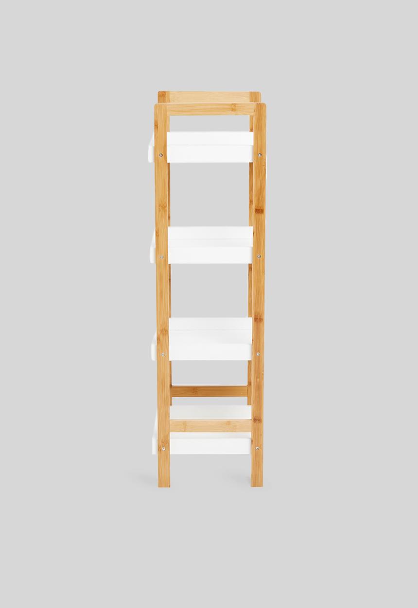 Bathroom Solutions - Bathroom rack 4 shelves - white & natural
