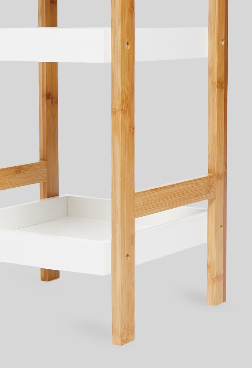 Bathroom Solutions - Bathroom rack 4 shelves - white & natural