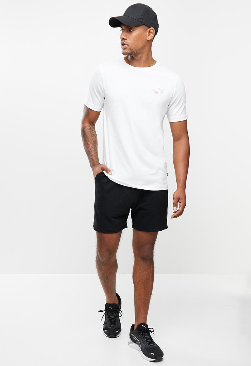 PUMA - Ess+ embroidery logo tee m - white