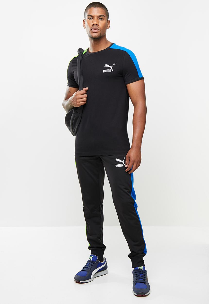 PUMA - Iconic t7 tee - puma black-green blue
