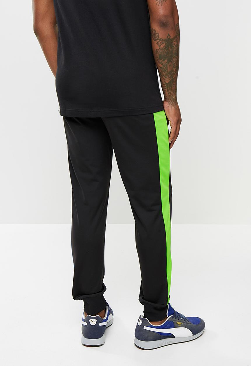 PUMA - Iconic t7 track pants  - puma black-green-blue