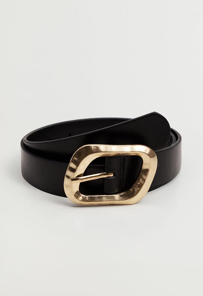 MANGO - Metal buckle belt - black