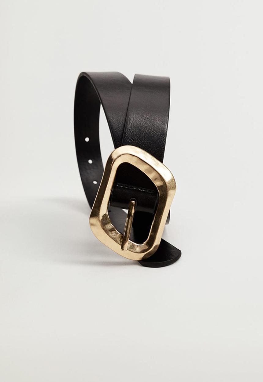 MANGO - Metal buckle belt - black