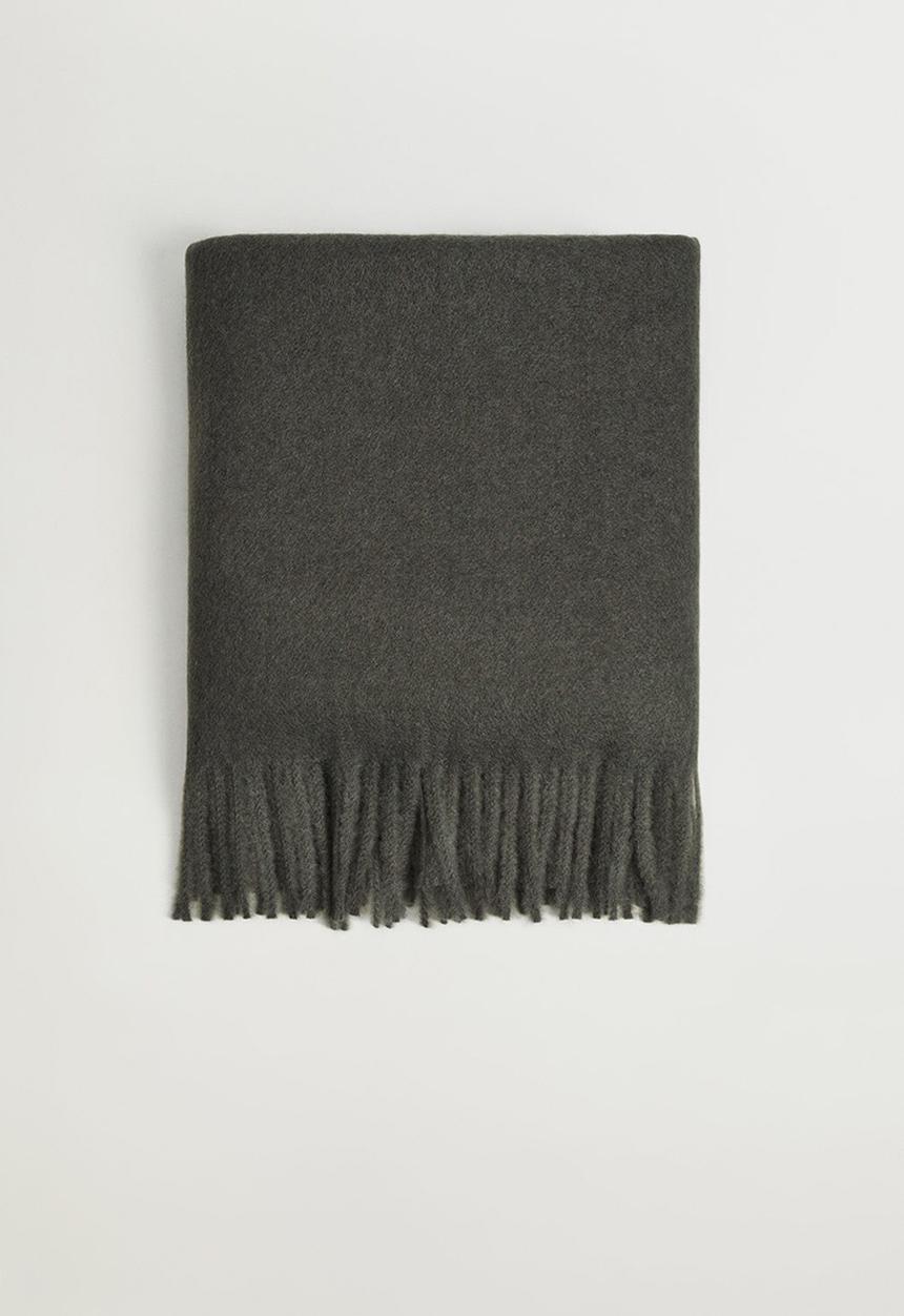 MANGO - Fringed edge scarf - medium heather grey