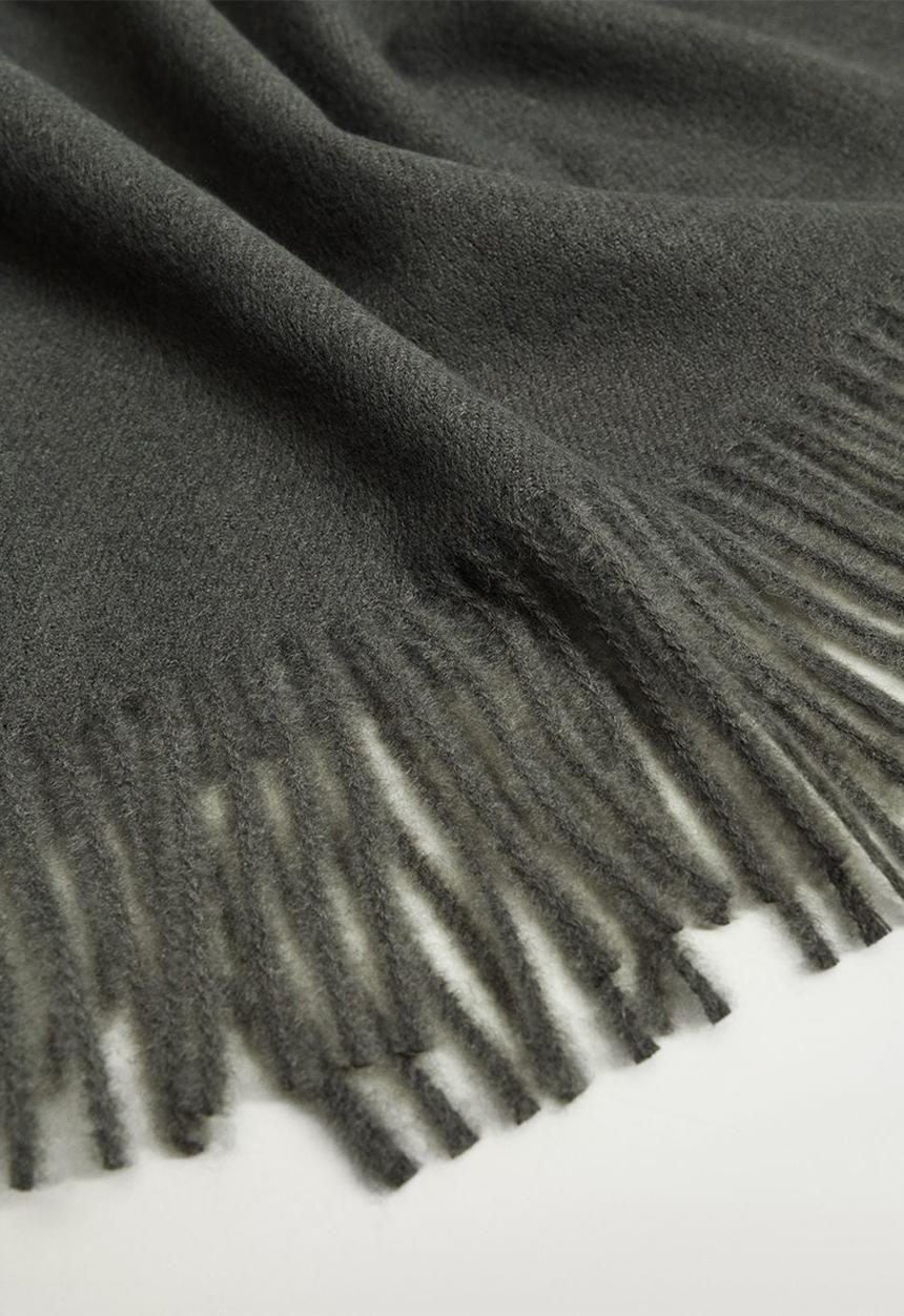 MANGO - Fringed edge scarf - medium heather grey