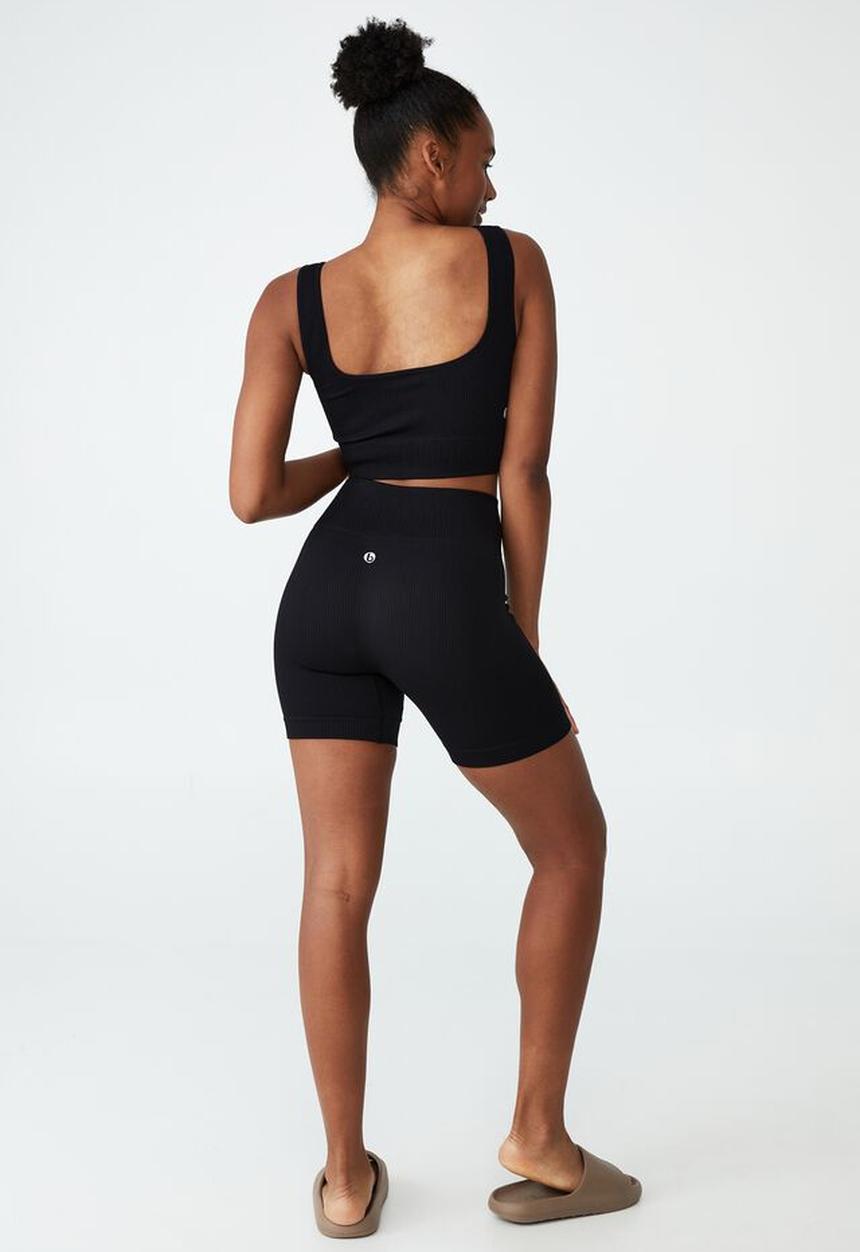 Cotton On - Seamless texture bike short - black