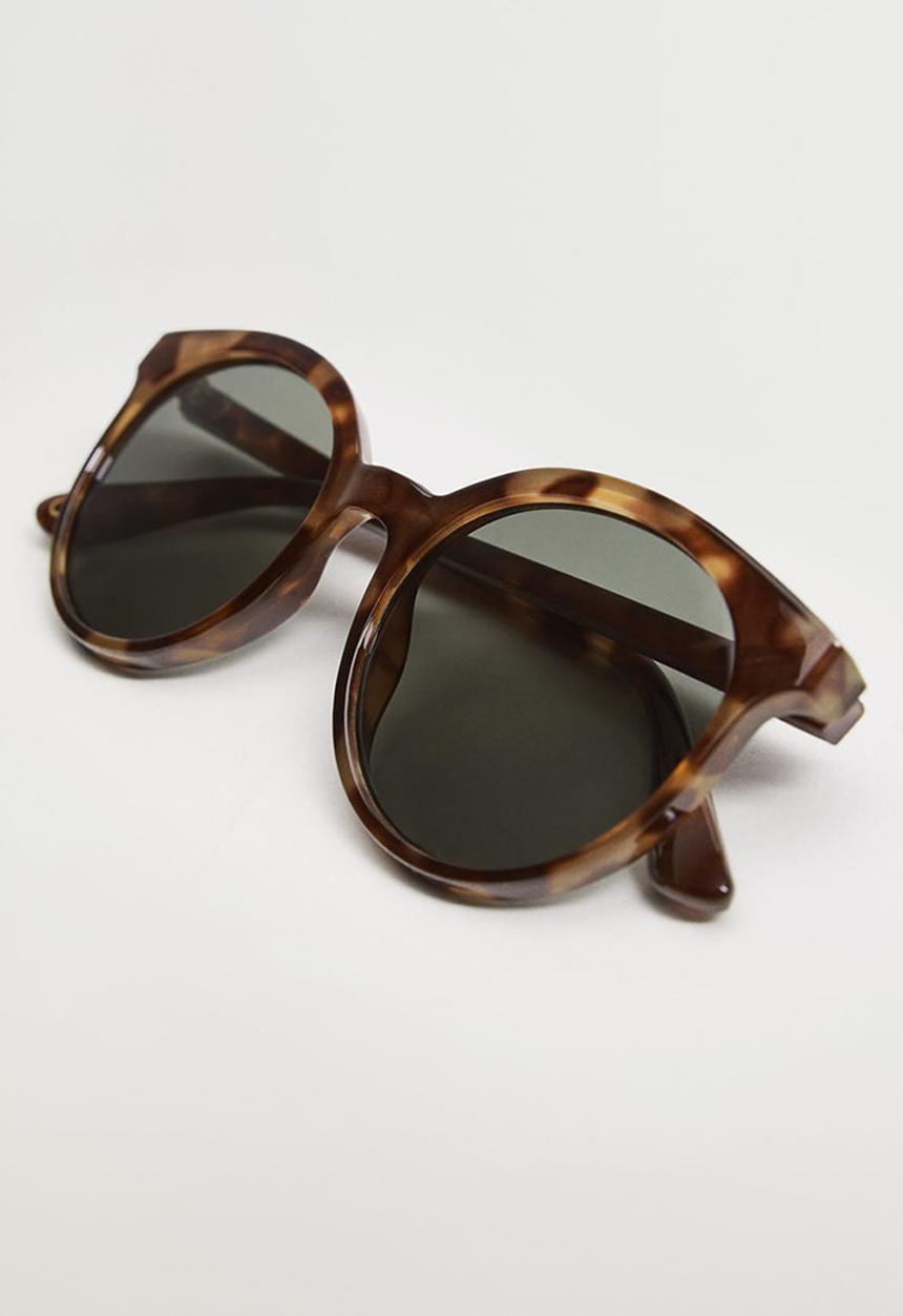 MANGO - Tortoiseshell rounded sunglasses - chocolate