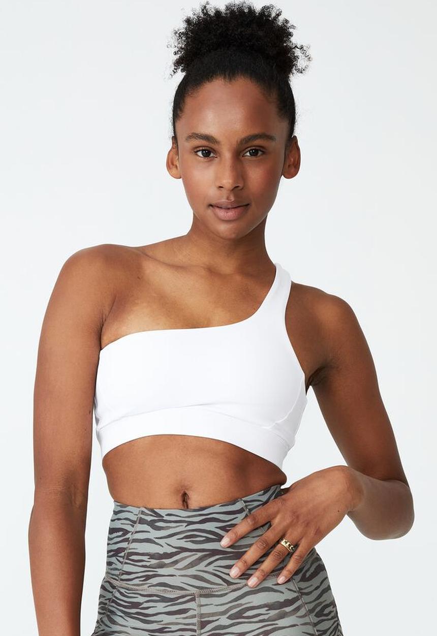 Cotton On - Smoothing one shoulder crop - white