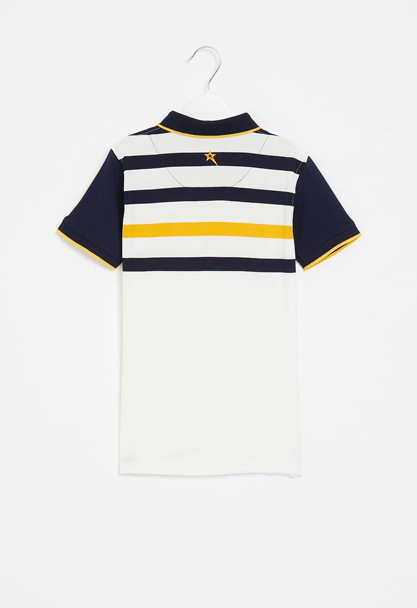 SOVIET - B solo y/dye stripe golfer - white