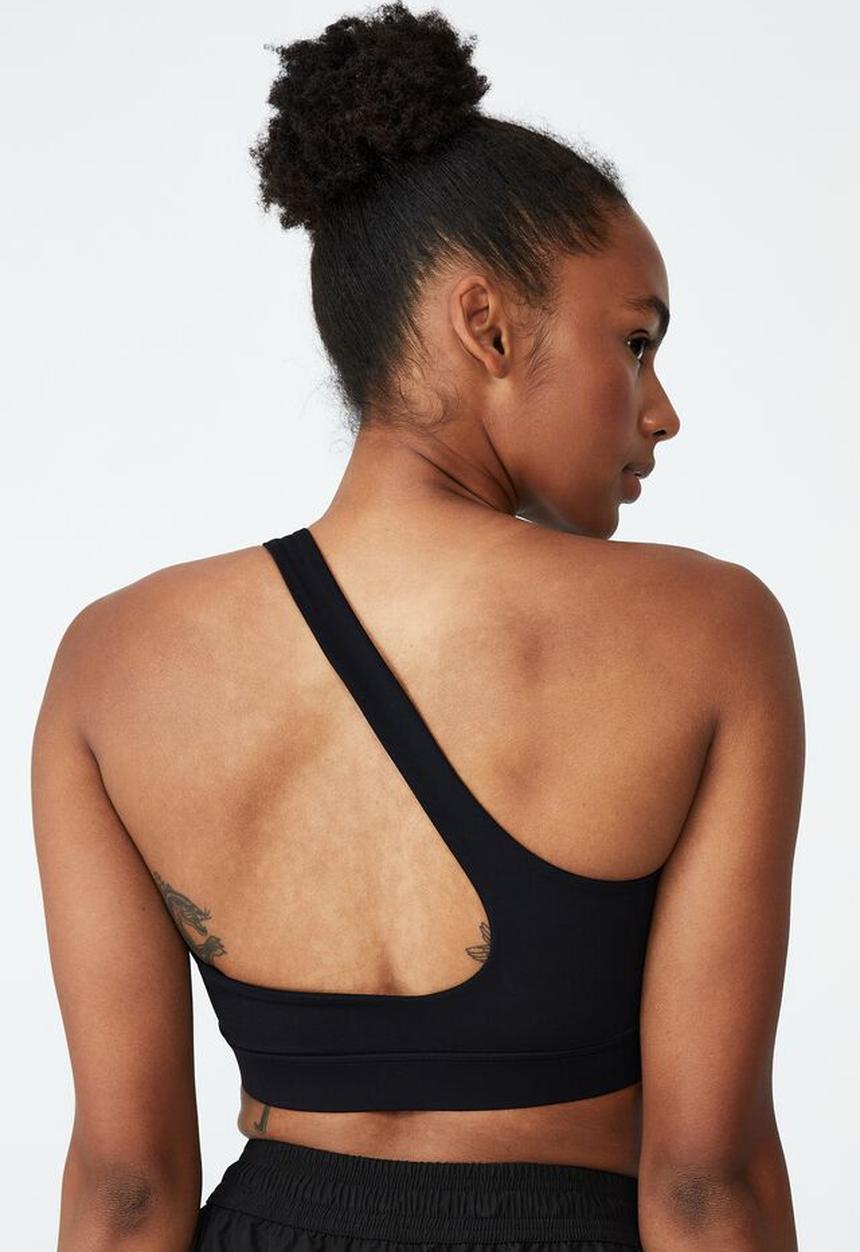 Cotton On - Smoothing one shoulder crop - black