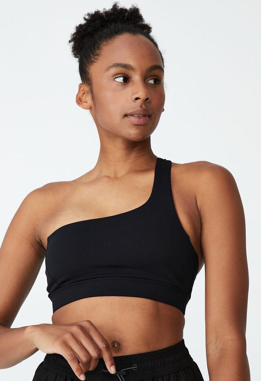 Cotton On - Smoothing one shoulder crop - black