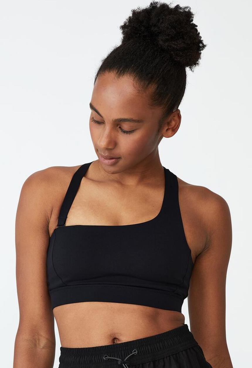 Cotton On - Smoothing one shoulder crop - black