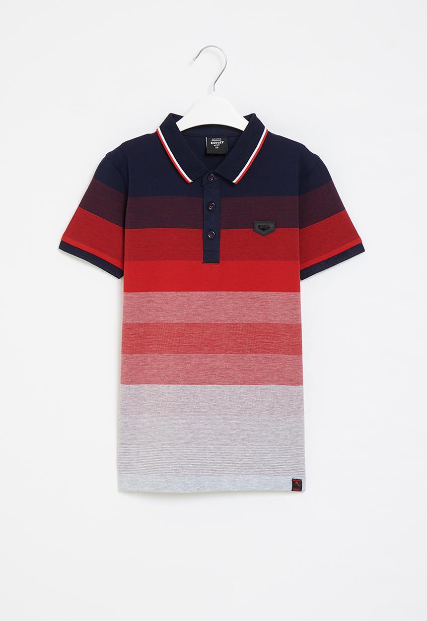SOVIET - B crisanto y/dye stripe golfer - navy & red