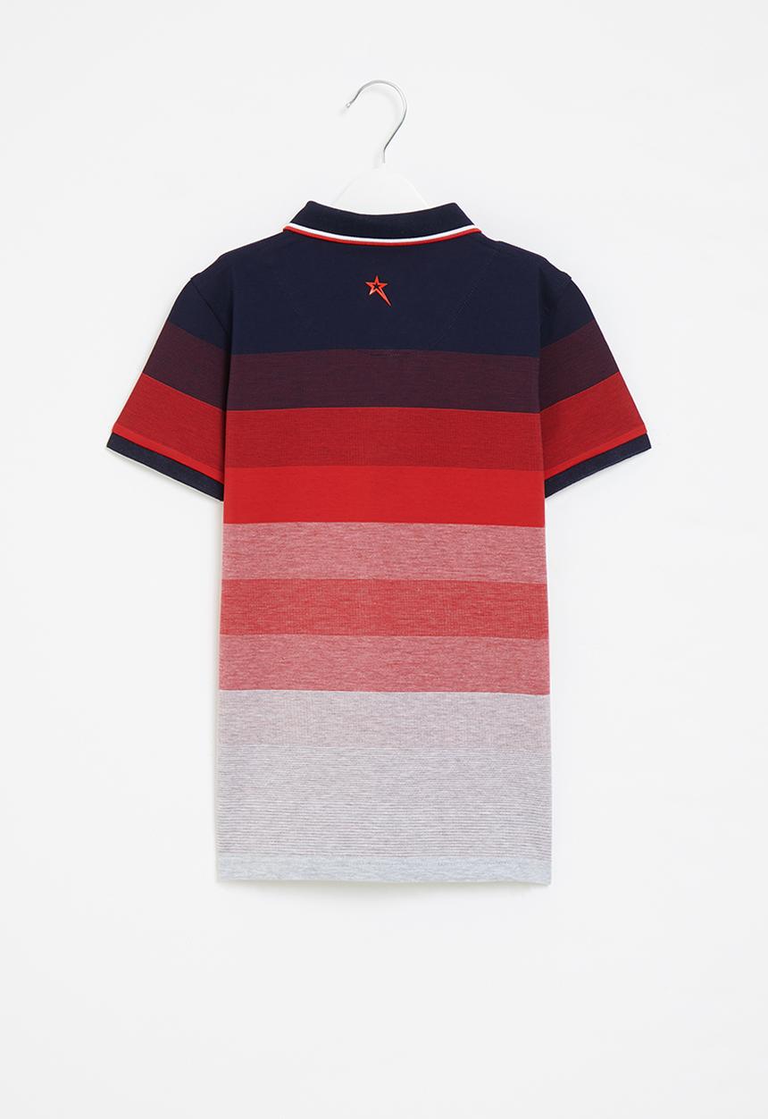 SOVIET - B crisanto y/dye stripe golfer - navy & red