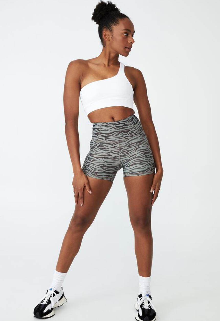 Cotton On - Smoothing shortie short - brownie zebra
