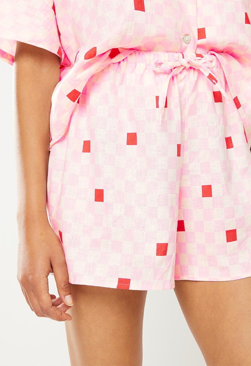 Cotton On - Linen blend sleep set - light pink