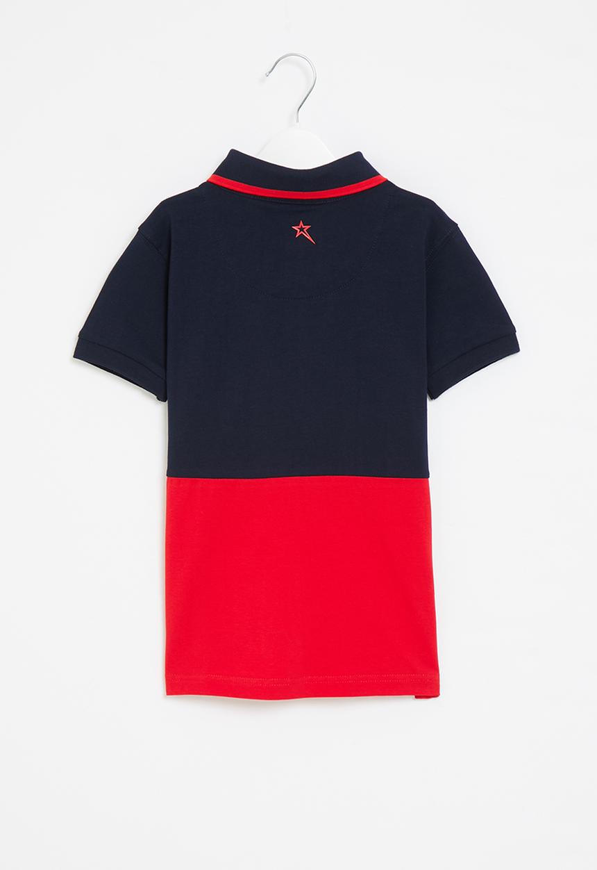 SOVIET - B delgado short sleeve fashion golfer - navy & red