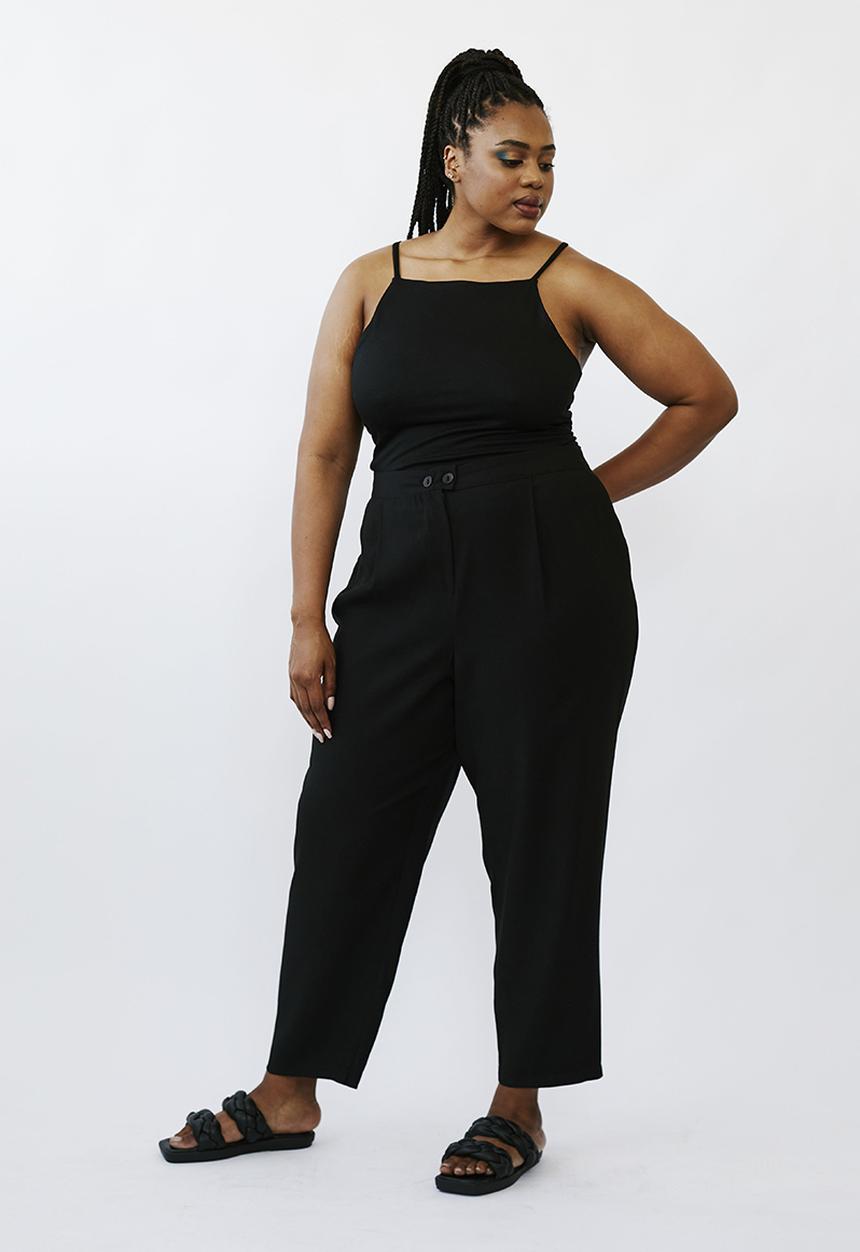 Me&B - Plus tapered leg pant - black