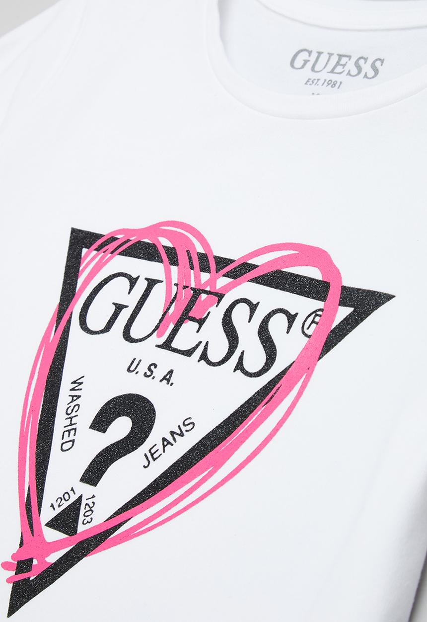 GUESS - Girls heart tee - white