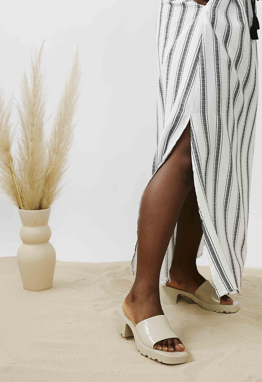 Me&B - Kaftan dress - black / white stripe