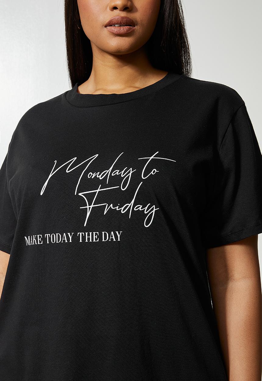 Superbalist - Monday to friday tee - black
