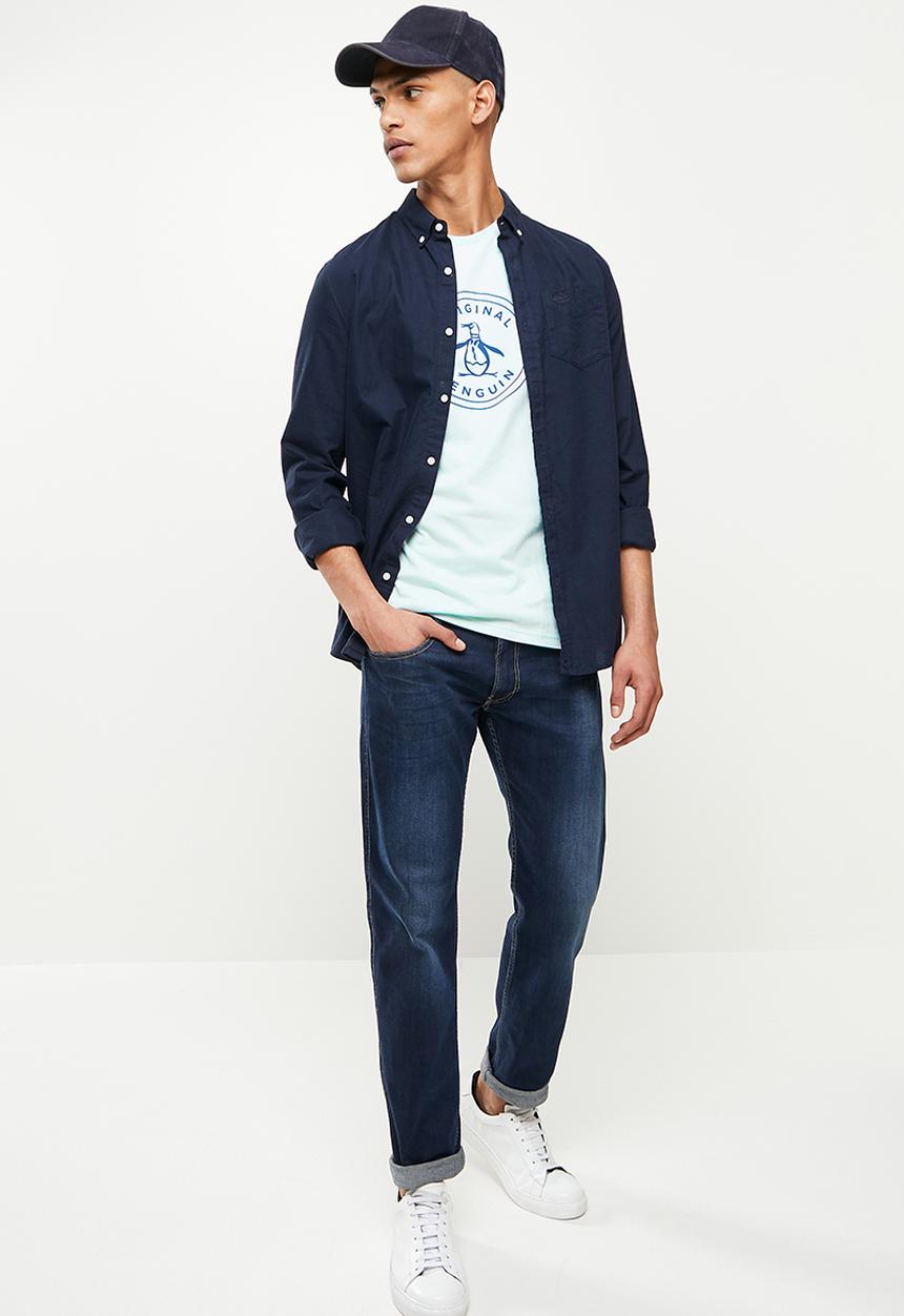 Original Penguin - Logo stamp tee - ballad blue