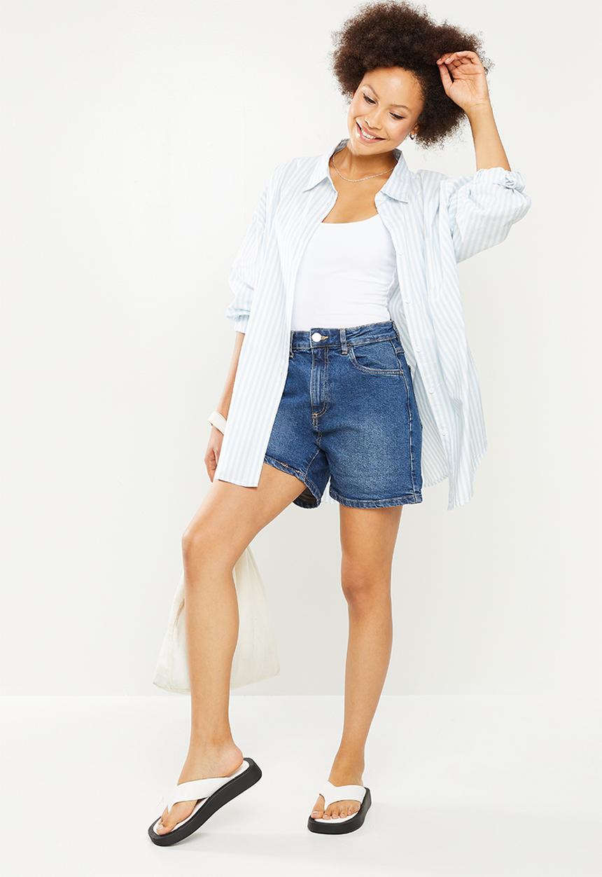 Cotton On - Dad shirt - light blue & white 