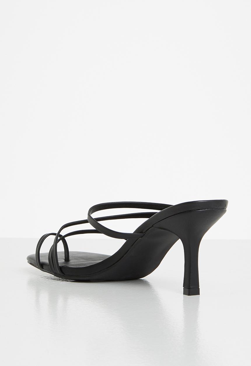 Missguided - Toe post mid heel mule - black