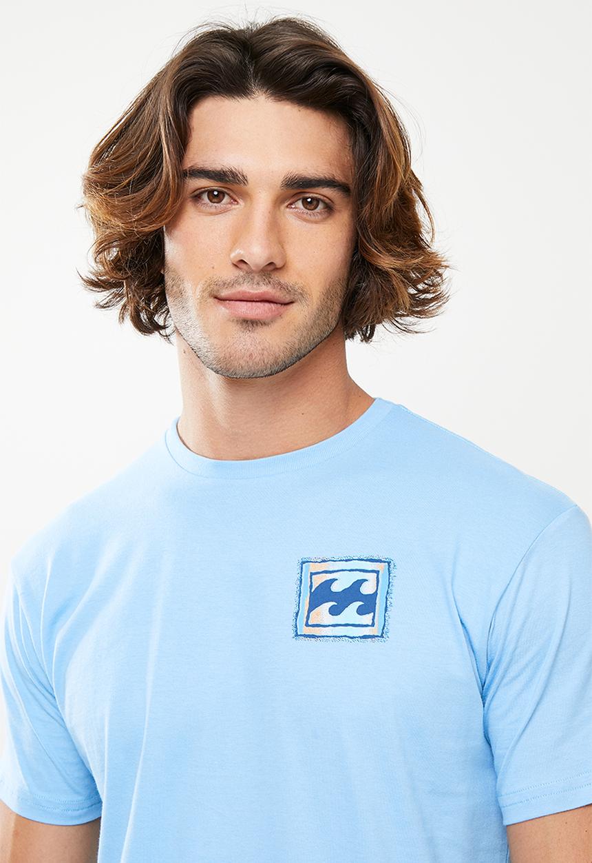 Billabong  - Crayon wave short sleeve - dusty blue