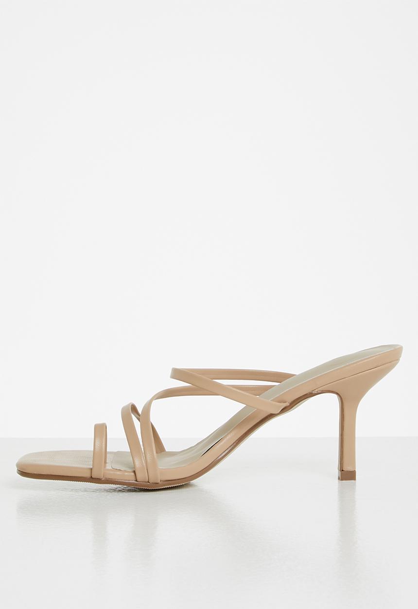 Missguided - Toe post mid heel mule - stone
