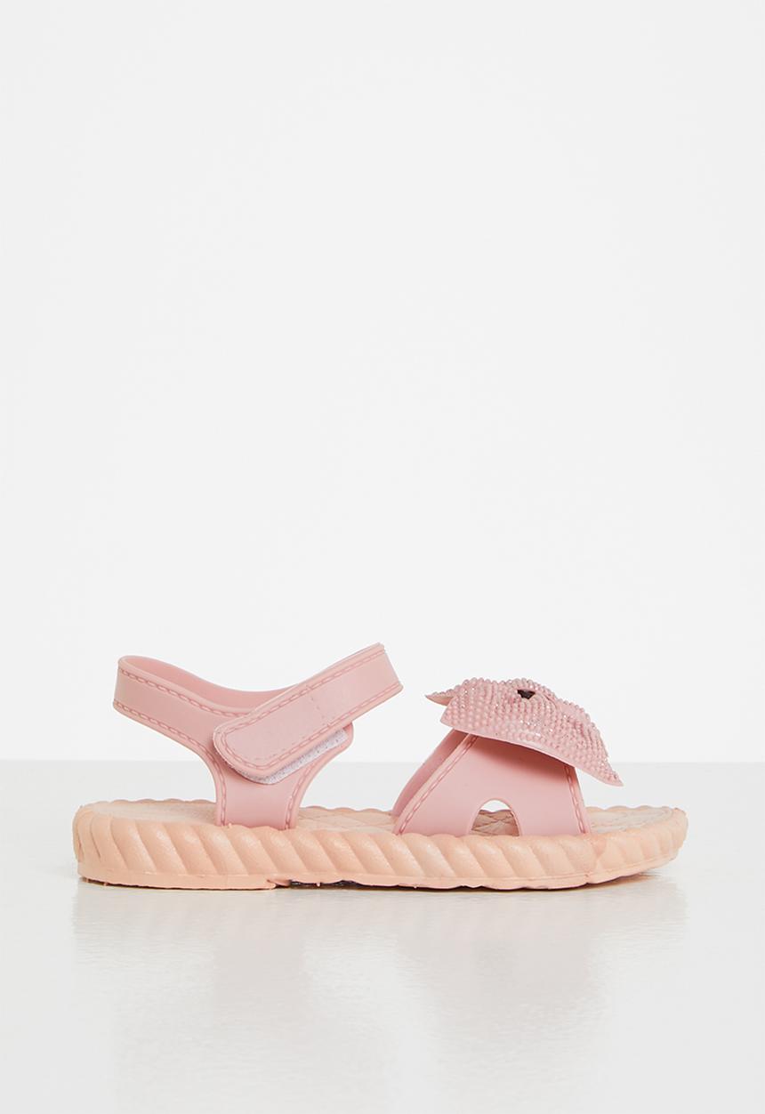 Pop Candy - Girls velcro strap bow sandal - pink
