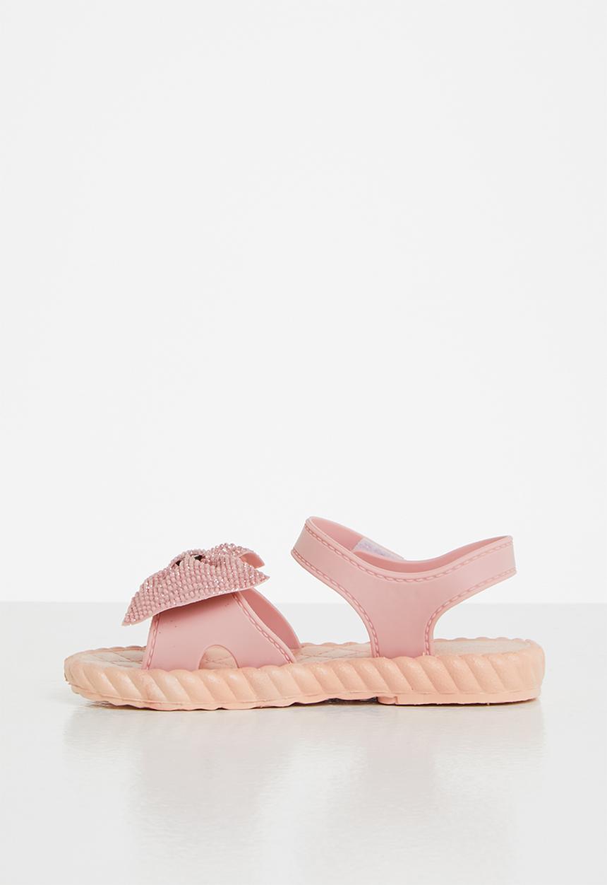 Pop Candy - Girls velcro strap bow sandal - pink
