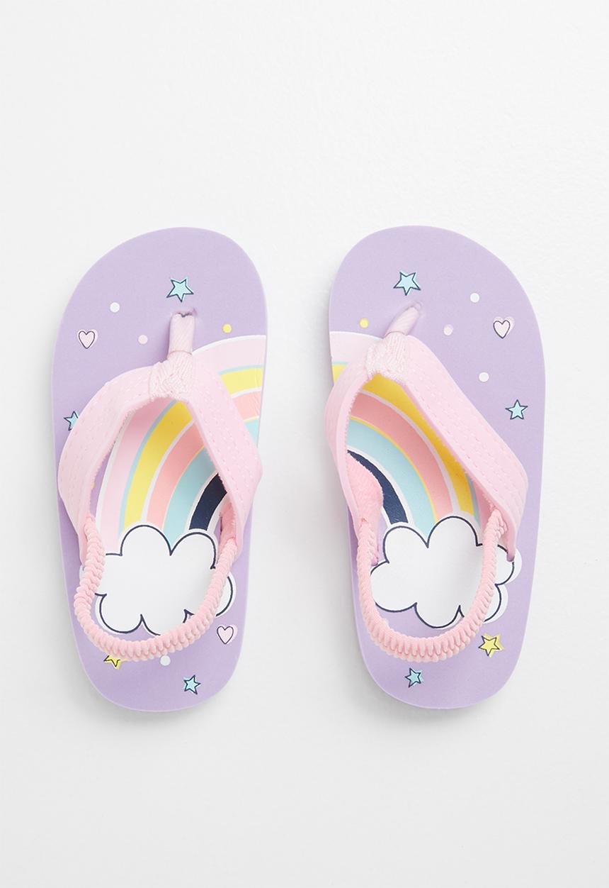 Pop Candy - Girls rainbow flip flops - purple