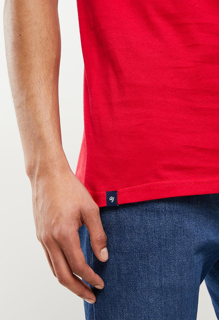 Aca Joe - Floral logo printed tee - racing red