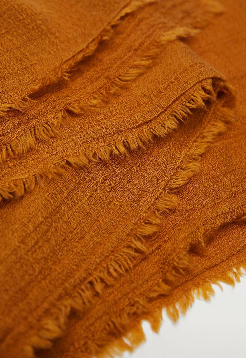 MANGO - Textured scarf - caramel