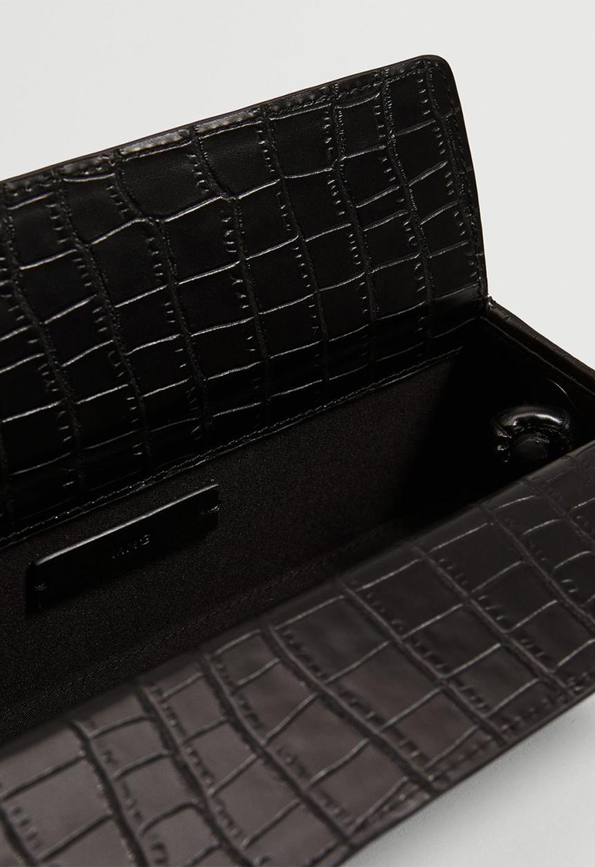 MANGO - Rectangular croc-effect bag - black