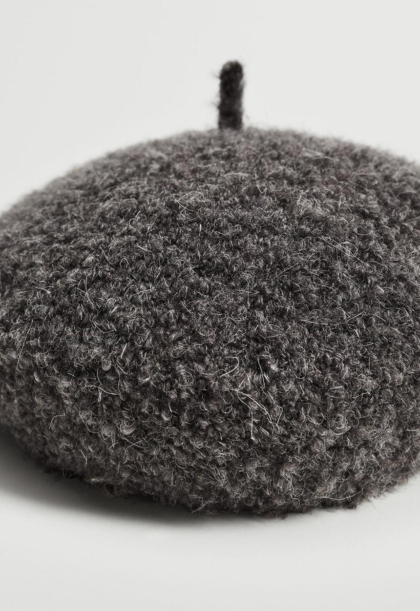 MANGO - Faux-fur beret - light heather grey