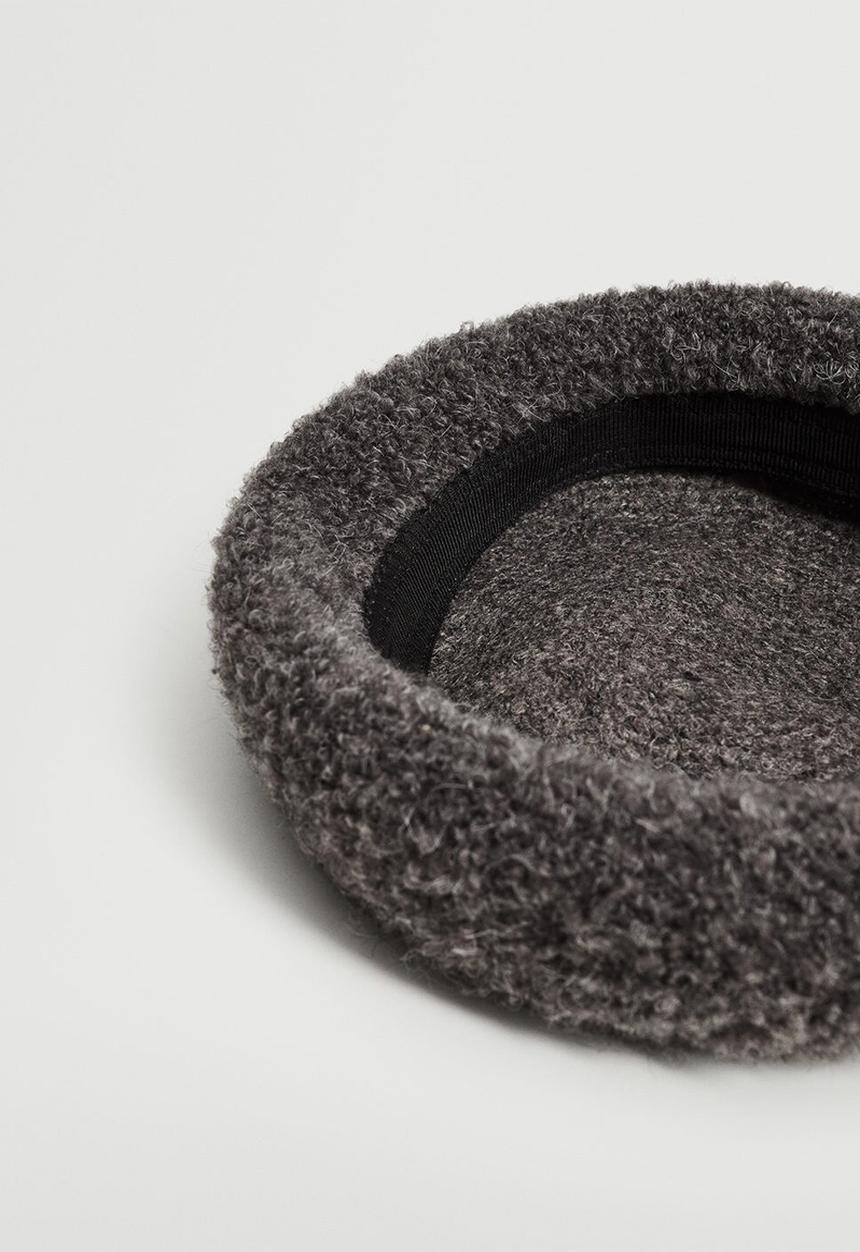 MANGO - Faux-fur beret - light heather grey