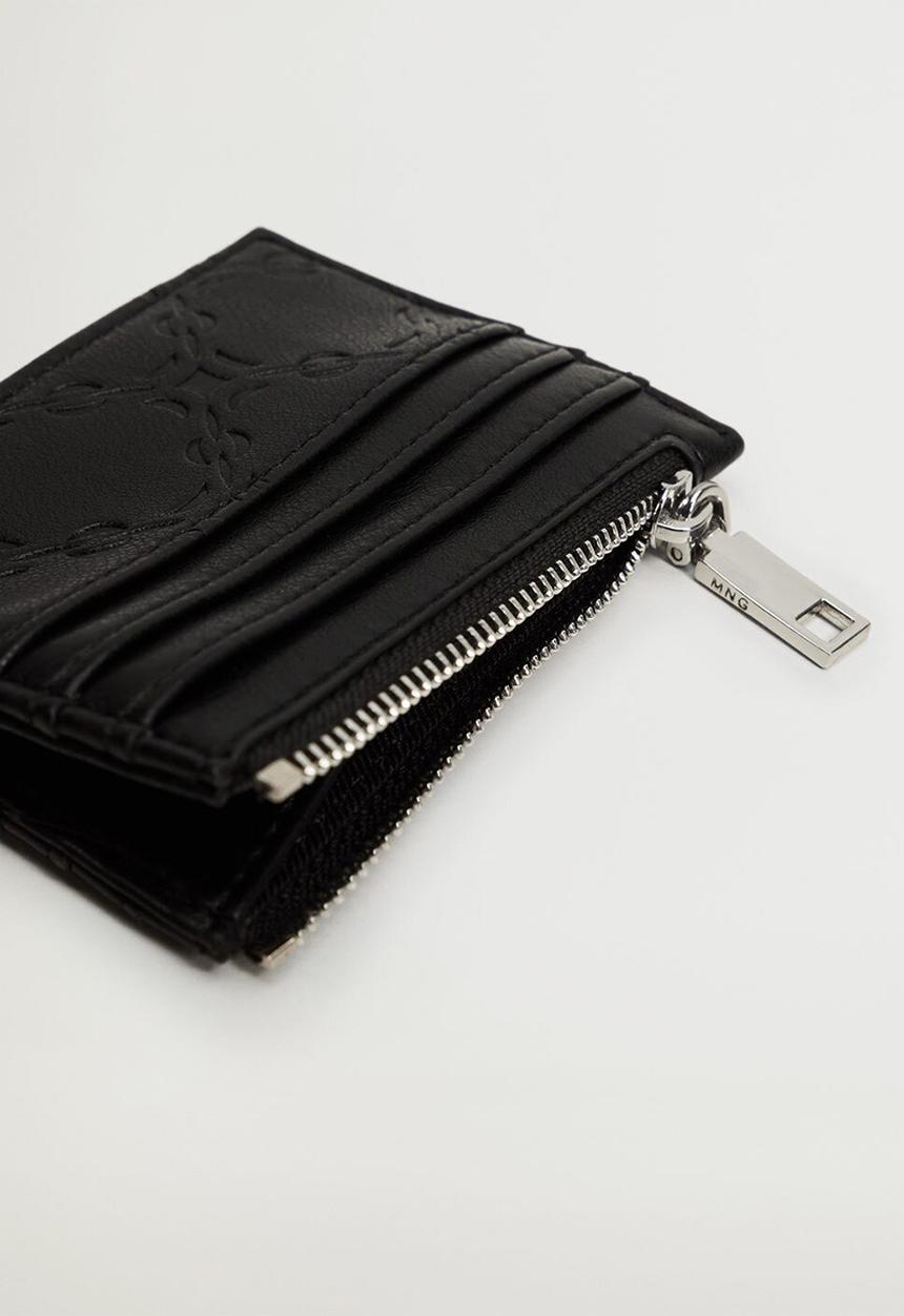 MANGO - Engraved chain wallet - black