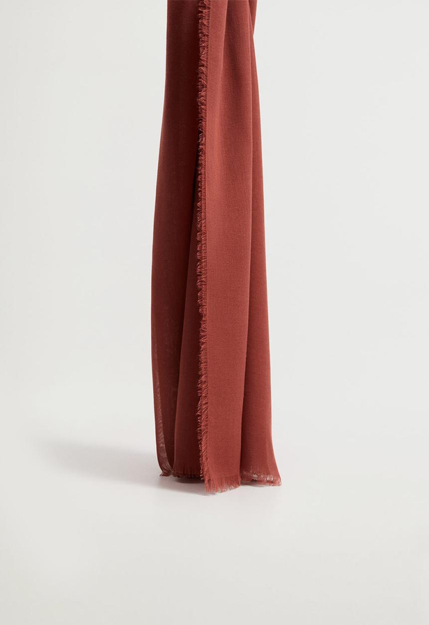 MANGO - Frayed edge scarf - cherry