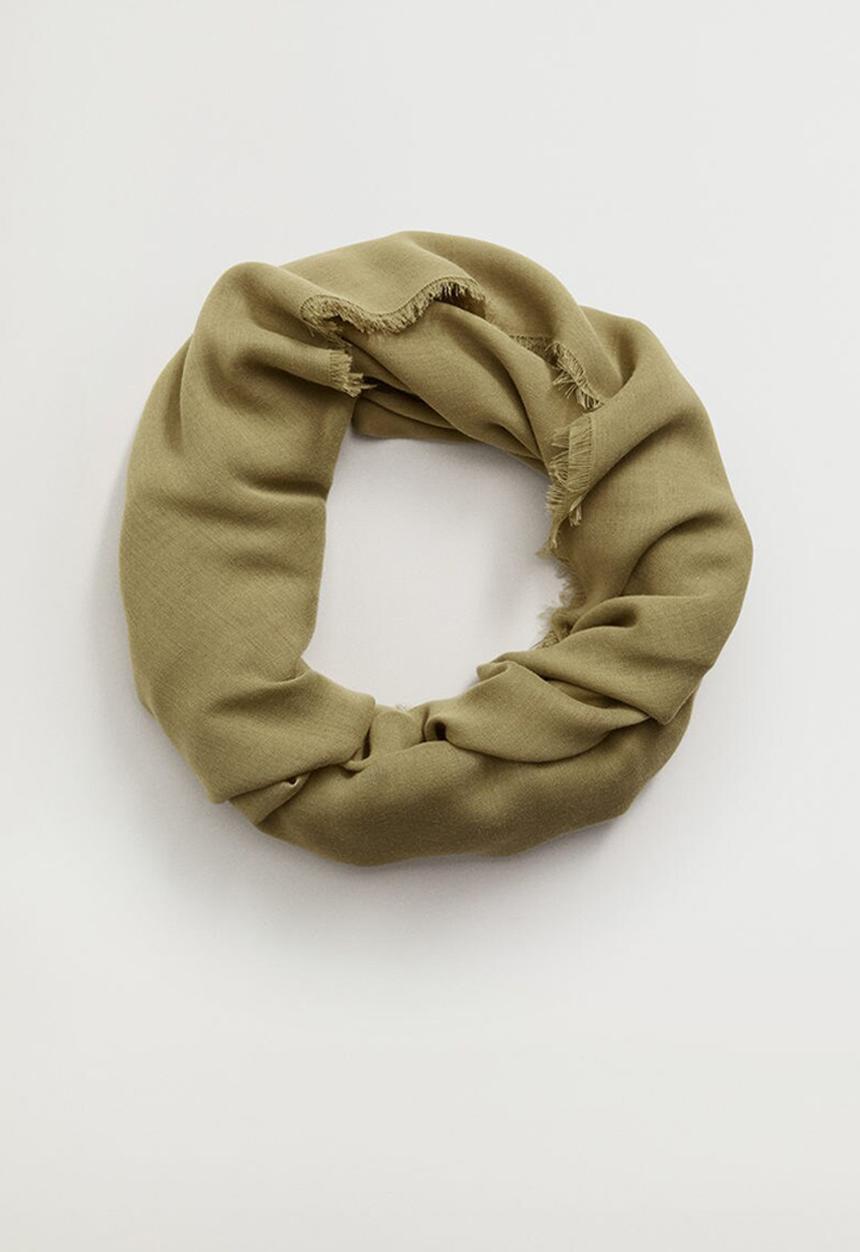 MANGO - Frayed edge scarf - pastel green