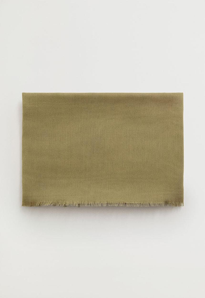 MANGO - Frayed edge scarf - pastel green