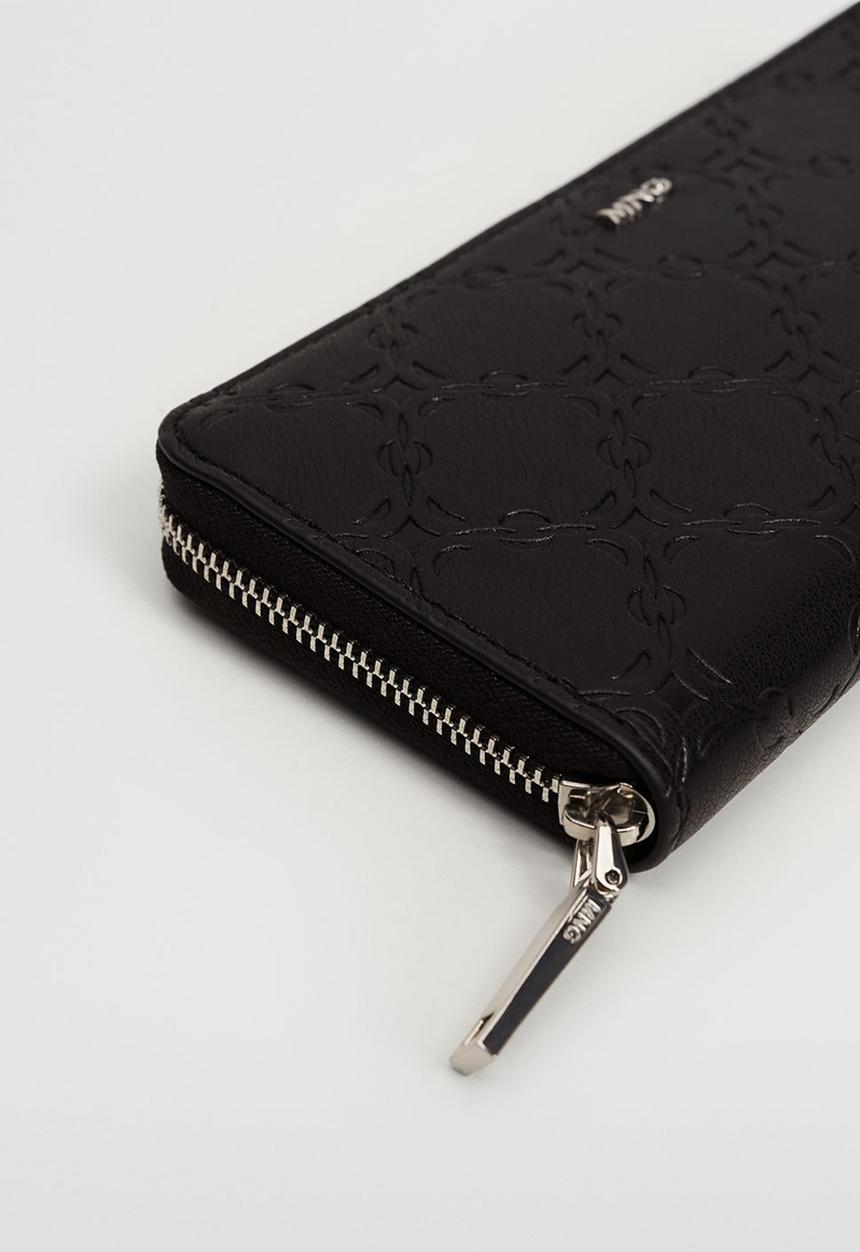 MANGO - Engraved chain wallet - black