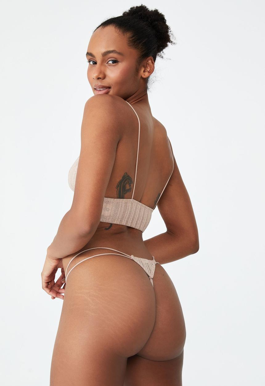 Cotton On - Mariah sparkle tanga g string brief - ivory sparkle