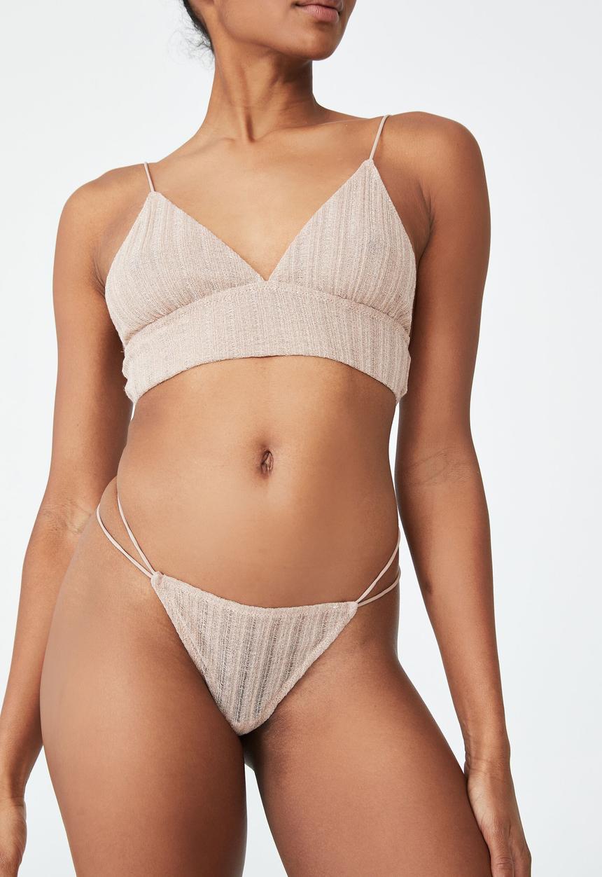 Cotton On - Mariah sparkle tanga g string brief - ivory sparkle