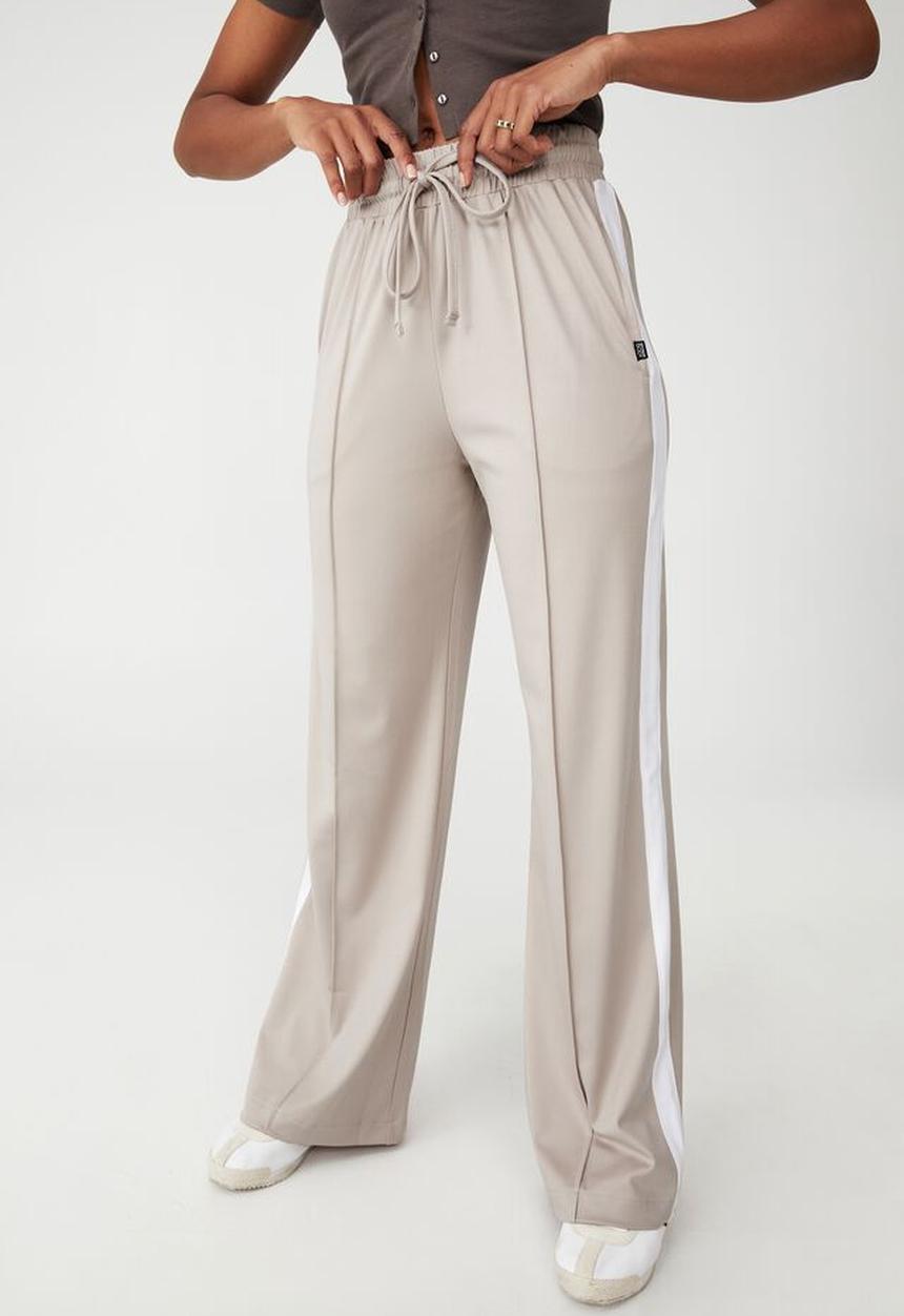 Cotton On - Side stripe wide leg track pant - oyster pink