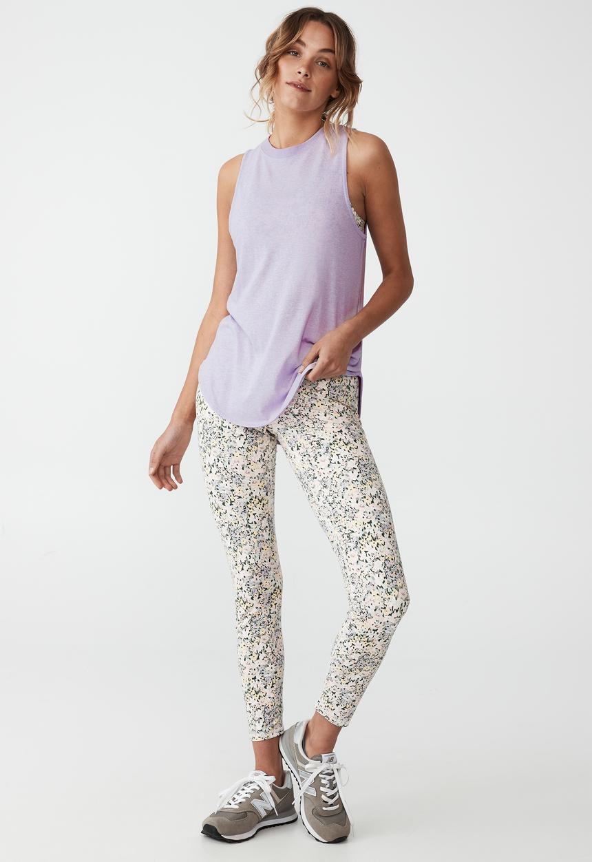 Cotton On - Active curve hem tank - soft grape