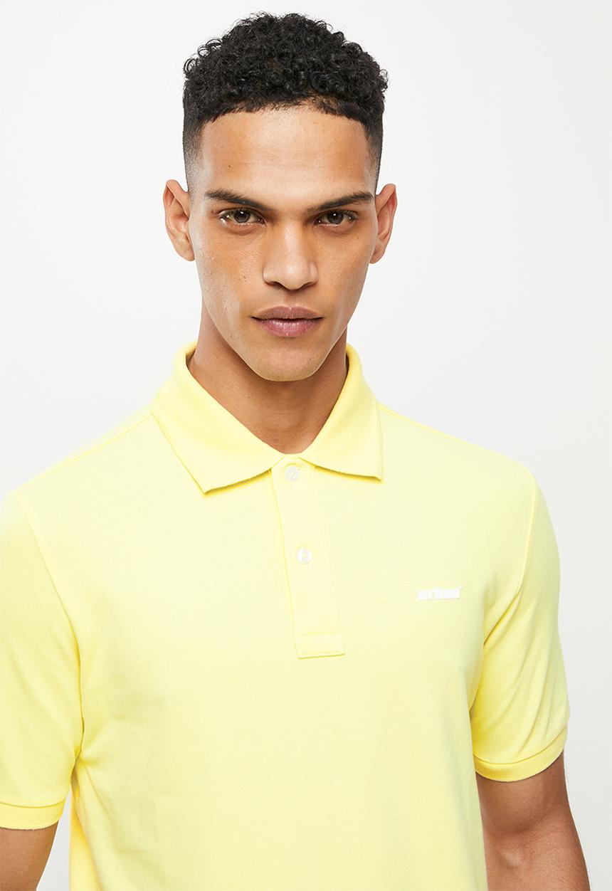 urban° - Urban pastel short sleeve golfer - yellow