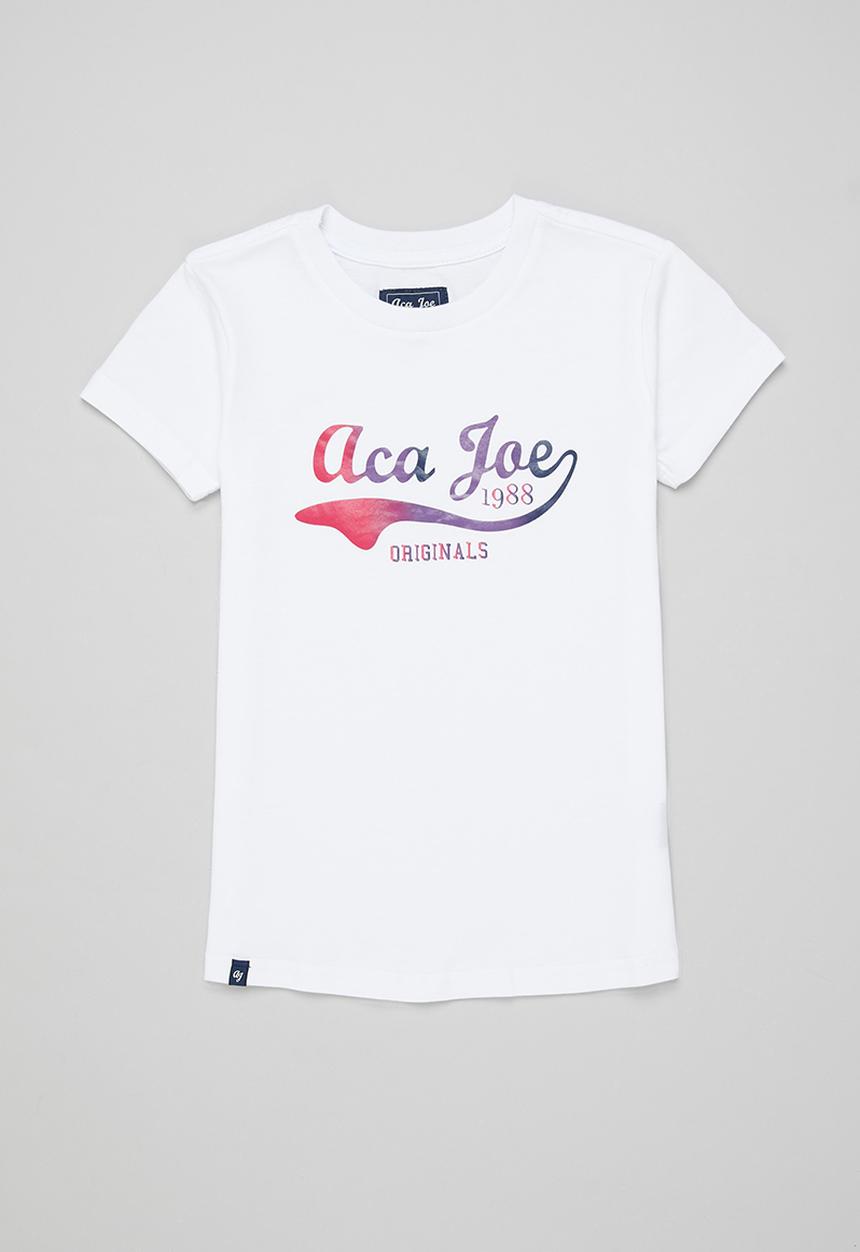 Aca Joe - Girls aca joe gradient print t-shirt - white